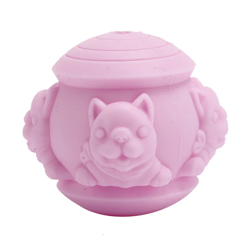 pink Жевательная игрушка для собак чистка зубов мяч игрушка собака интерактивный резиновый шар собака кошка щенок эластичный шар - Цвет: pink