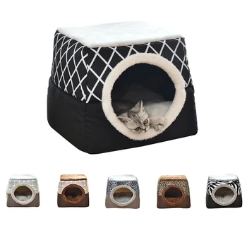 

Pet Cat Dog Nest Dual Use Warm Soft Sleeping Bed Pad For Pet Non-slip Breathable Cat House Dog Sleeping Mat Blanket L/XL