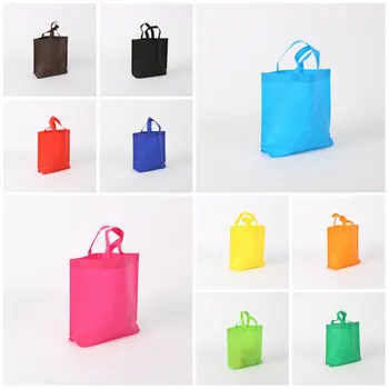 

20Pcs gift bag with Handle Women Shopping Bag Solid Color Non-woven Kids Birthday Party favor DIY Craft Gift Tote Bags