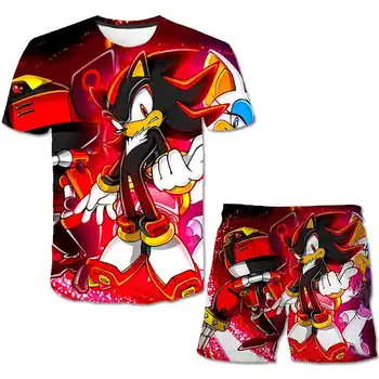 

Sonic kids clothes Summer Short Sleeve 3D Cartoon summer sonic the hedgehog T-Shirt Boys Girls T-shirt Teenager Children Tops