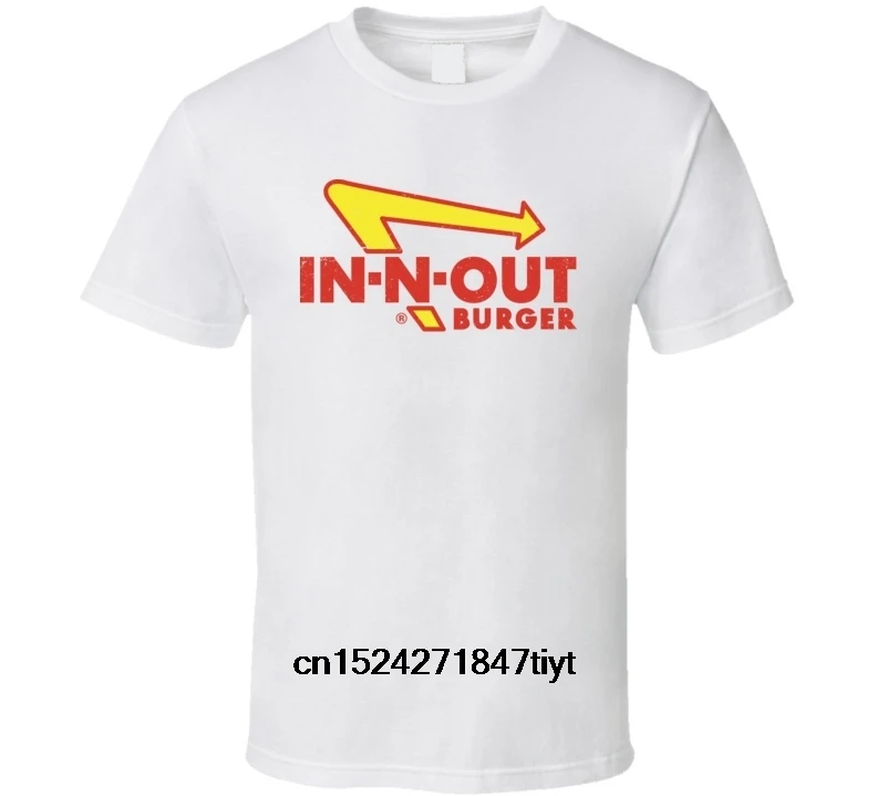 In N Out Burger Logo T-Shirt Unisex Tumblr Fashion Funny Tee Summer Casual White Tops | Мужская одежда