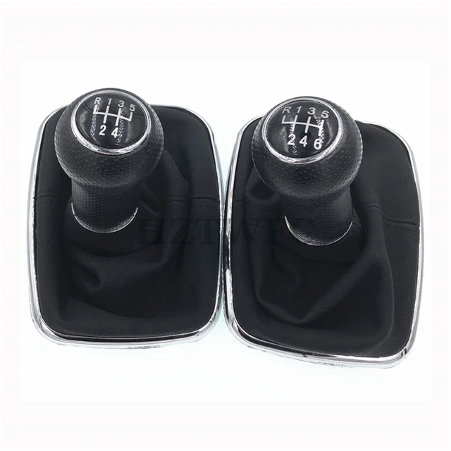 Free Shipping 5 6 Speed Pu Leather Shifter Stick Gear Shift Knob With