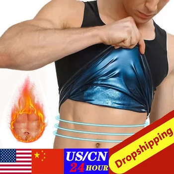 

Dropshipping! Men Neoprene Sweat Sauna Vest Body Shapers Vest Waist Trainer Slimming Vest Shapewear Waist Shaper Corset Size 3XL