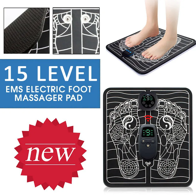 EMS Foot Massager Electric Pad Muscle Stimulator Blood Circulation Relieve Pain Care Massage Mat Machine Product | Красота и здоровье