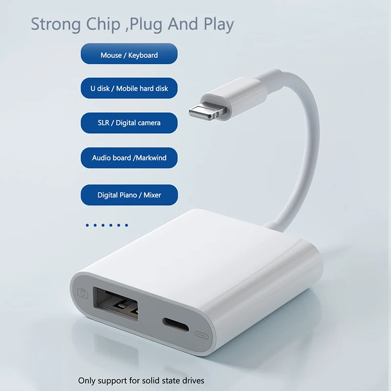Цифровой адаптер OTG для Lightning/USB 3 камеры кабель конвертер данных iPhone iPad Apple ios