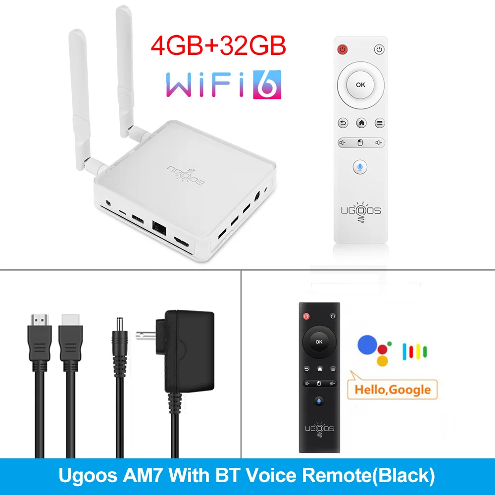 UGOOS AM7 TV BOX Android 11 Amlogic S905X4 DDR4 4GB RAM 32GB ROM Support AV1 CEC HDR WiFi6 1000M BT5.0 OTT 4K TVBOX Set top box 