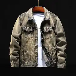 Осень Новая вышитая Мужская джинсовая куртка tide бренд корейский тонкий красивый жакет тренд вышивка Кран узор джинсовая куртка 2019