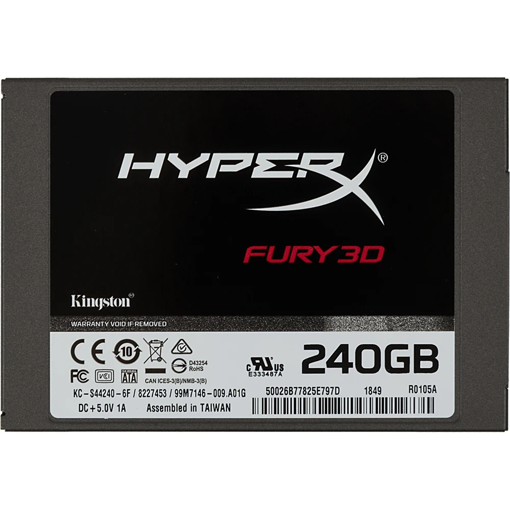 Накопитель SSD Kingston SATA III 240Gb KC-S44240-6F Fury 3D 2.5"