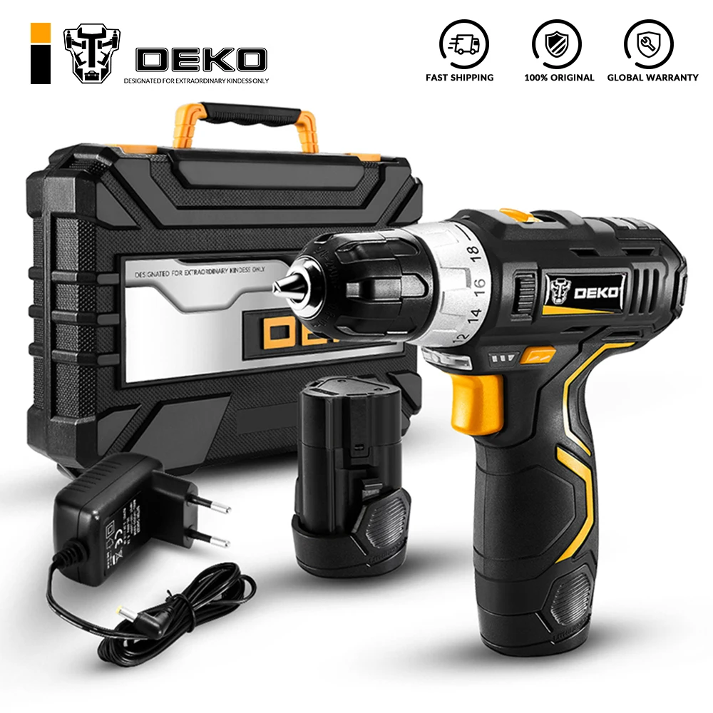 DEKO GCD12DU3 12V беспроводная дрель (Используйте коды LUCKY150. Свыше 2000 руб. минус 150 руб.)