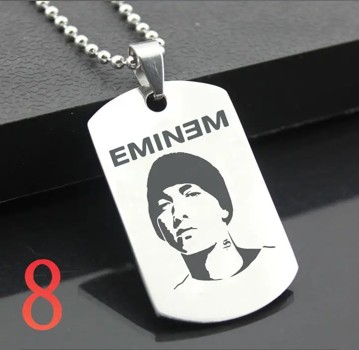 Eminem XH01 классический брелок из нержавеющей стали модные гравировальные бирки стальная подвеска-открытка для ожерелья - Цвет: Синий