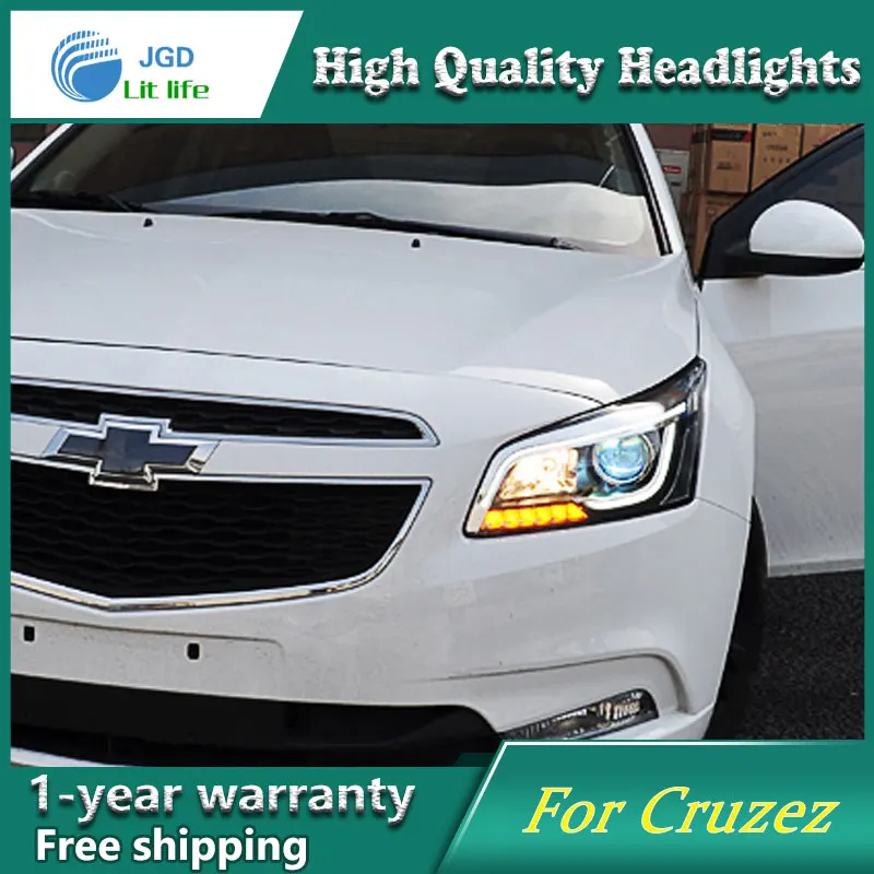 Стайлинг автомобиля фары для Chevrolet Cruze 2015 светодиодные Revo LED DRL H7 D2H Hid Bi Xenon Beam|angel