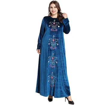 

Velvet Winter Dresses Dubai Abaya Kimono Muslim Long Dress Kaftan Abayas Islamic Clothing For Women Caftan Robe Musulman Turkish