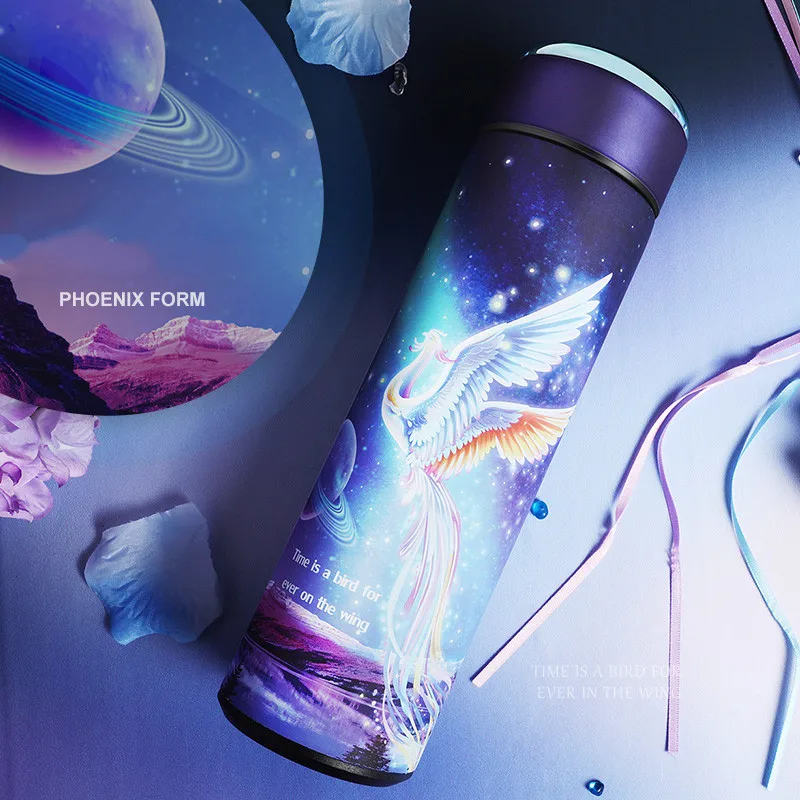 Cute cartoon cat thermos cup male and female students with cups super cute couple thermos mug 500ml office cup thermal bottle