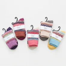 5 пар зимних носков для женщин толстые теплые шерстяные удобные мягкие носки