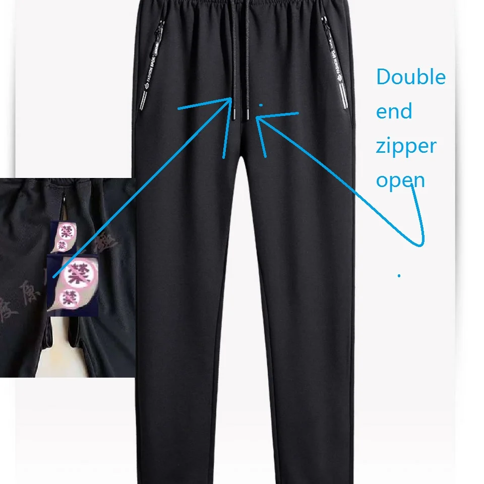 Crotchless Erotic Pants Men's Sexy Double Zippers Outdoor Date Open Crotch Outdoor Sex Pants Trousers Clothes Men Plus Size men crotchless pants