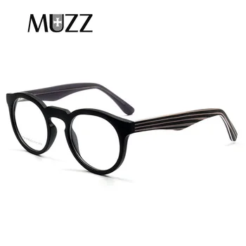 

MUZZ NEW Acetate Optical Glasses Frame Men Full Vintage Round Oliver Eyeglasses Clear Lens High-quality Prescription Spectacles