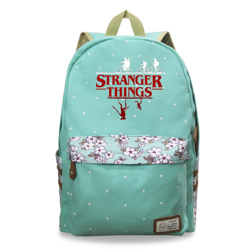 F1 Mochila Stranger Things 8-14 Аниме Рюкзак Tassen Sac Dos Цветочный рюкзак трав плечак ноутбук школьные сумки для девочек-подростков - Цвет: F1