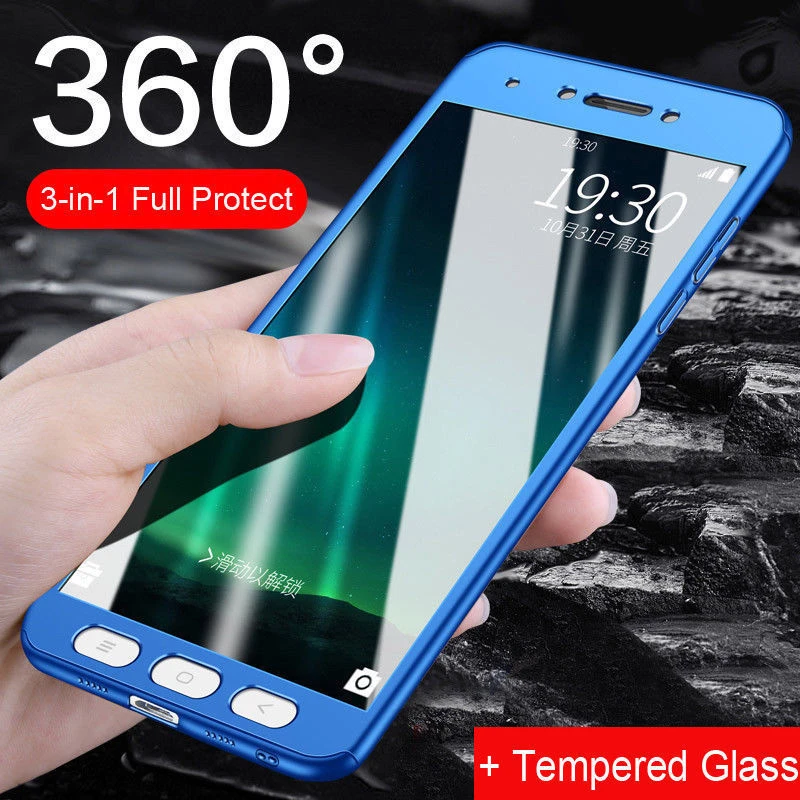 

360 Full Protect Cover for Redmi 7A 6A 5A 7 6 5 Hard PC Cover For Xiaomi A2 Lite Mi9T K20 Pro F1 Note 7 6 5 Pro Tempered Glass