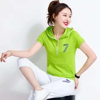 

Summer Women Sportswear Tracksuit Cotton Quickly Dry Hoodie Sweatshirt+sweatpant Jogger Exercise Running Casual Set Sport Suit