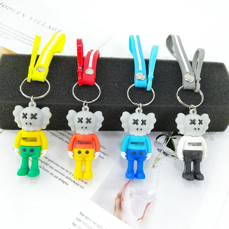 

Creative PVC Cartoon Alien Keychain Ladies Bag Silicone Doll Key chain Car Key Alloy Pendant Children's Gifts