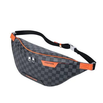 

New Fashion Men Women Waist Bags Packs Black Grey Grid Unisex Chest Bag High Quailty Sport Waist Pack Breast Crossbody Bags 2020