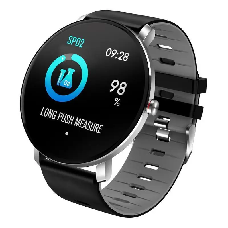 K9 Смарт-часы Ip68 Водонепроницаемый пульсометр кровяное давление фитнес-трекер Браслет приложение синхронизация Dafit напоминание для Apple Android - Цвет: Gray