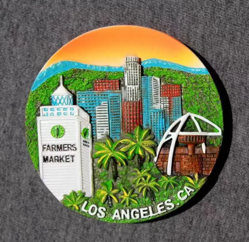

Tourism Scenic Refrigerator Magnetic Sticker United States Los Angeles Resin Fridge Magnet Souvenir Gift DIY Kitchen Decor