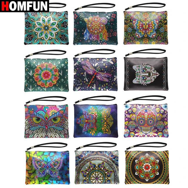 HOMFUN Special Shaped Diamond Painting Bags Wallet Women 5D DIY