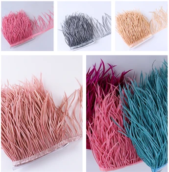 

wholesale 10 meter Multicolor Pruning Goose Feathers Trims Ribbon Fringe Width 6-8" Clothing Dress Decoration Crafts Plumas