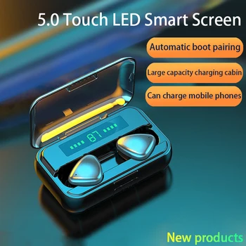 

TWS Bluetooth 5.0 Earphones 9D HIFI Charging Box Wireless Headphone LED display Earbuds Headsets Sport Waterproof Fone De Ouvido