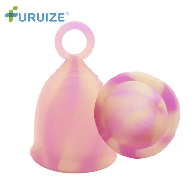 Pull Ring Colorful Medical Silicone Menstrual Cup Vaginal Tampon Personal Hygiene Menses Menstrual Cup Comfortable leak-proof