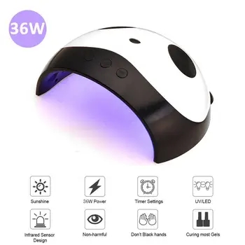 

36W Quick-drying UV Lamp LED Nail Lamp Nail Dryer Cute Panda Design Intelligent Induction Nail Phototherapy Lamp USB Charging
