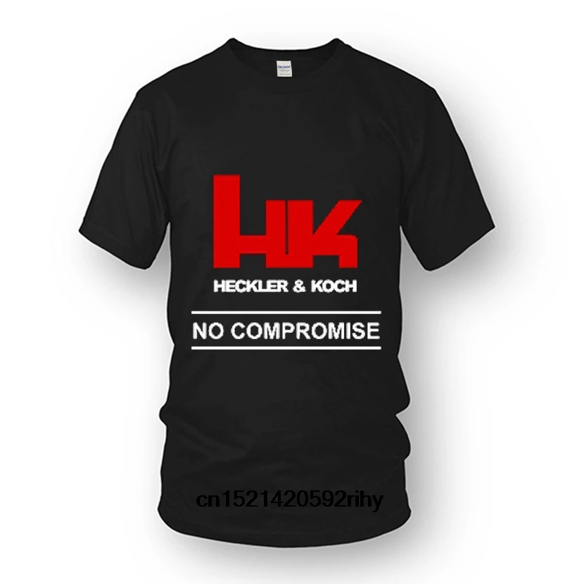 Hk Logo Heckler Koch Firearms No Compromise Retro Tee Shirts T Shirt Designing And Printing Quick-Dry Mens | Мужская одежда