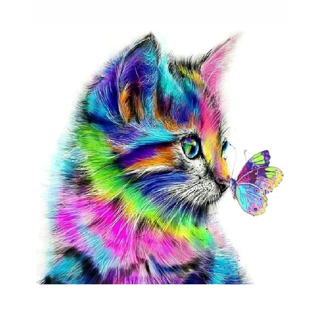 Butterfly Cat Animal DIY Painting 1
