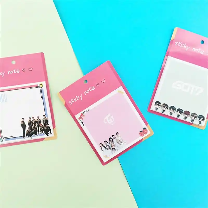Kpop NCT BLACKPINK Sticky Notes TWICE GOT7 Memo Pad Planner Stickers Bookmark