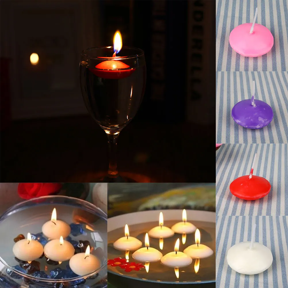 

Water Floating 3.8x1.6cm 20pcs Candles Birthday Candle Home Decor Unscented White/Pink/Red/Purple Wedding Dedals Decoration
