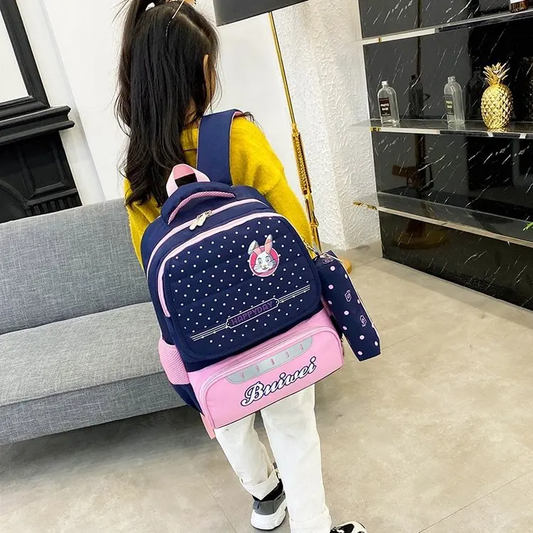 

Young STUDENT'S Large Small College Style School Bag Men And Women Baby Spine-Burden Relieving Backpack 1-3-5 Grade Taipan
