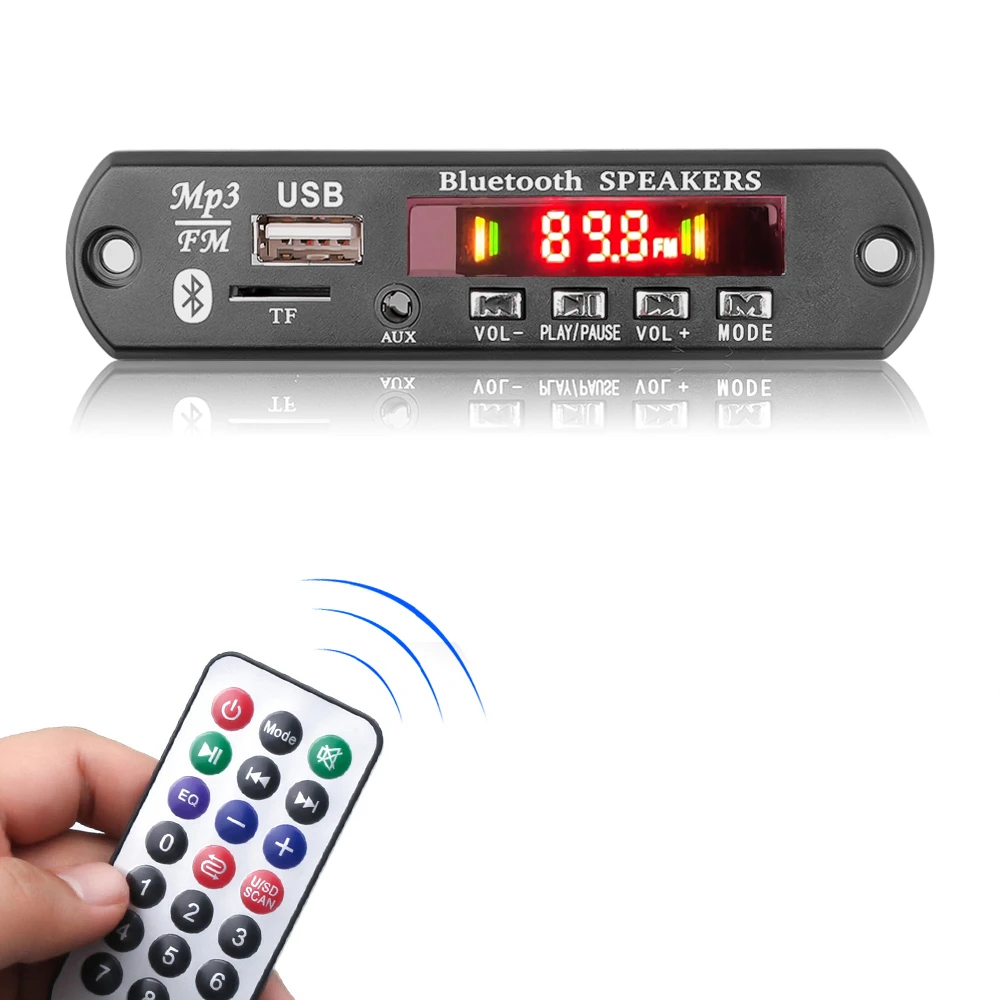 kebidumei  WMA MP3 module Bluetooth 12V decoder board 1 Stereo USB car remote control music speaker