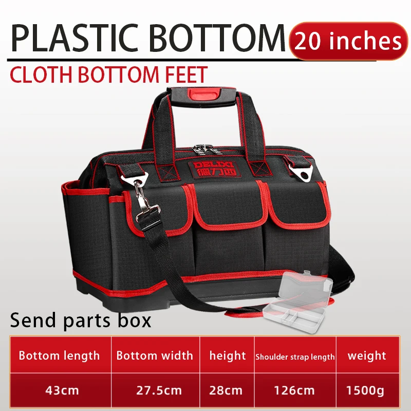 Tool Bag Oxford Cloth Electrician Multi Pocket Waterproof Anti Fall Storage Case 