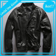 Новинка, мужская куртка из овчины, винтажная, брендовая, мягкая, натуральная кожа, куртка, пальто для мужчин, мотоциклетная, Байкерская, большой размер, черная куртка