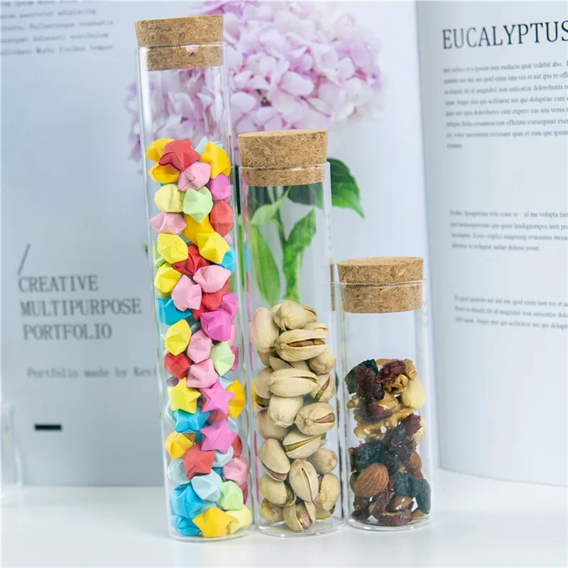

Glass Bottles Jars With Cork Stopper Empty 70ml 110ml 150ml Jars Containers Bottles Corks Jewelry Packaging 24pcs Free Shipping
