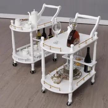 

Wooden European small bubble equipment shelf high-end beauty salon hotel trolley hair manicure tool cart