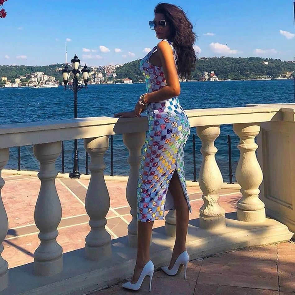 2020 Summer New Rainbow Deep V-neck Sleeveless