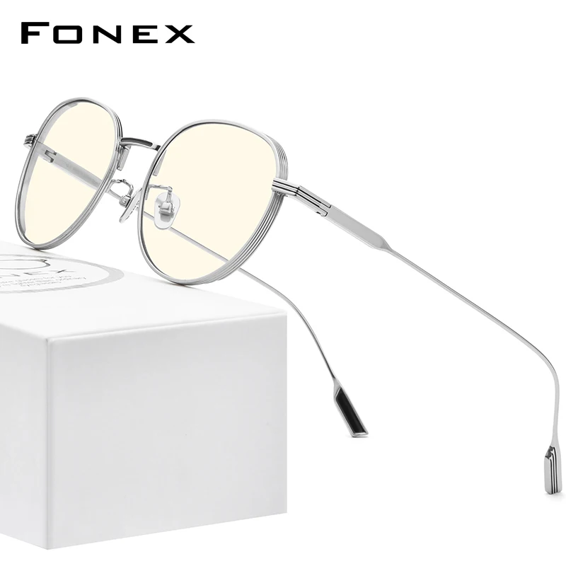 Очки компьютерные FONEX унисекс с защитой от сисветильник света из чистого титана