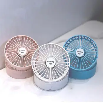 

Creative Folding Mirror Fan Usb Storage Portable Makeup Mirror Small Fan Student Foldable Pocket Cute Fan