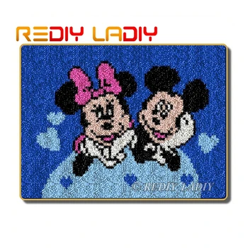 

Latch Hook Kit Make Your Own Rug Micky Mouse Crocheting Cushion Mat DIY Carpet Rug Set Acrylic Yarn Printed Canvas Hobby & Craft