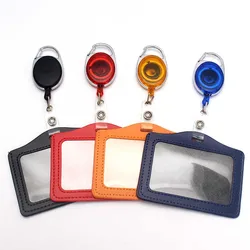 8Colors  Retractable Pull Badge Reel ABS Plastic Character Scalable Student Nurse Exhibition PU Business Card Badge Holder