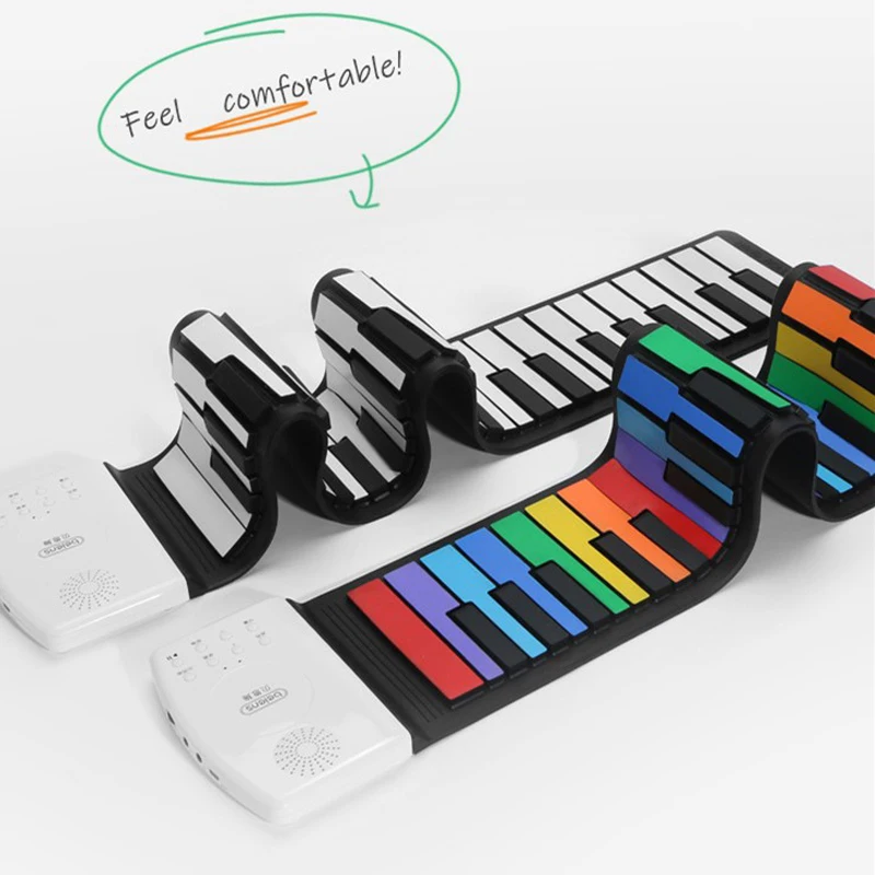 Holibanna 1 Pieza de Piano Plegable Suave 49 Teclas Enrollar El Piano Electrónico Flexible para Principiantes Instrumentos Musicales de Juguete para Niños 