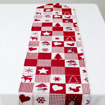 

Christmas Rain Deer Linen Textile Table Runner Home Textile New Year Office Building Festival Decor Cover
