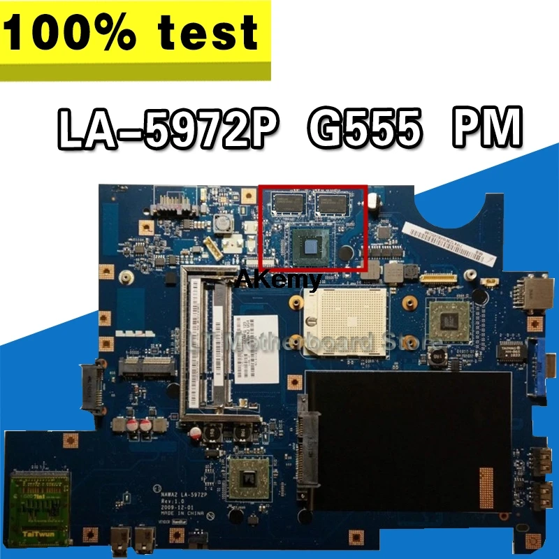 

NAWA2 LA-5972P for lenovo G555 notebook G555 laptop motherboard NAWA2 LA-5972P mainboard with GPU Test original mothebroard